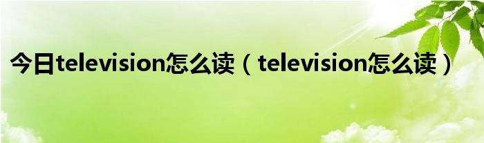 [television的中文]television的复数形式