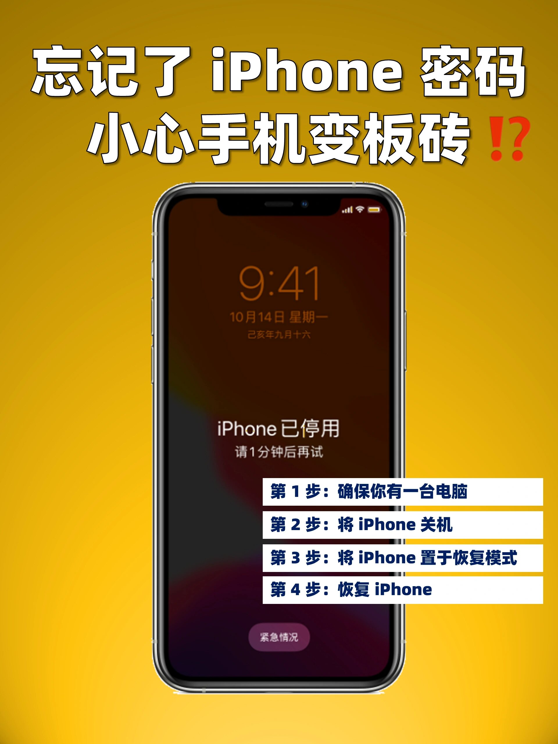 苹果忘记密码强制恢复出厂_苹果忘记密码强制恢复出厂设置